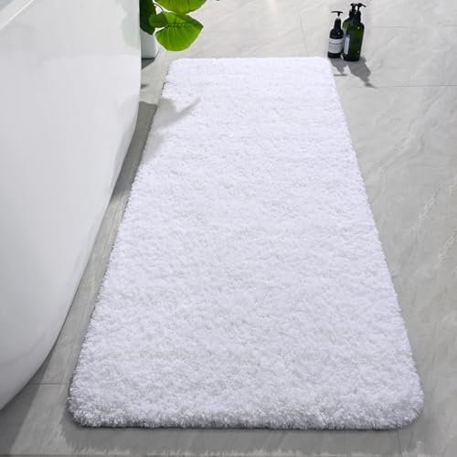 AROGAN Luxury Long Bathroom Runner Rug, 24x60 Inch Thick Soft and Absorbent Non Slip Bath Mat, Rubber Backing Quick Dry Rugs